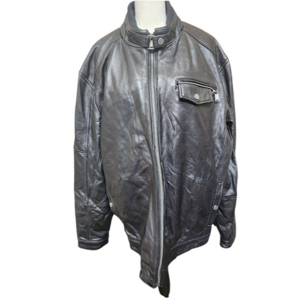 Boston Harbour Vintage Black Lambskin Leather Jacket Size 2X Full Zip